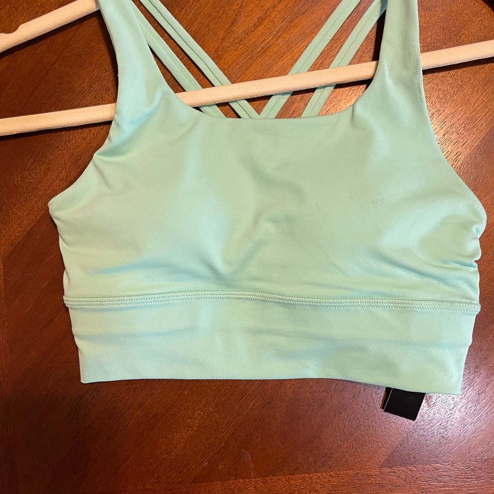 Mint Green Strappy Sports Bra - Women’s Low-Impact Support